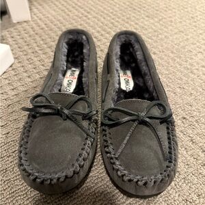 Minnetonka Charcoal Junior Trapper Moccasins